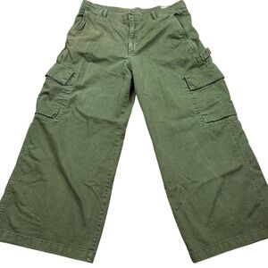 Gap Pants Women's 16 Green Balloon Baggy Cargo Pockets Wide Leg Utility Skater